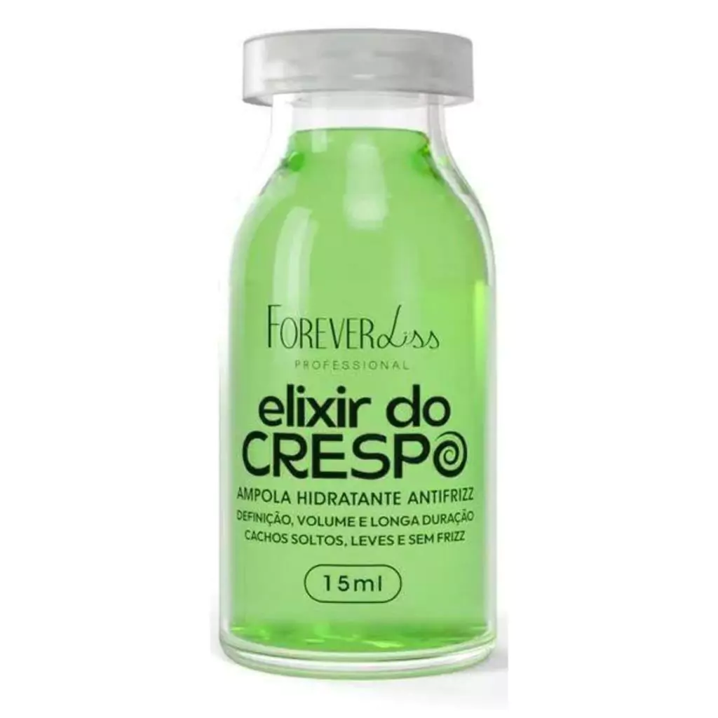Ampola Hidratante Forever Liss Elixir do Crespo AntiFrizz 15ml por R,99 + 7%OFF no PIX Ampola Hidratante Forever Liss Elixir do Crespo AntiFrizz 15ml por R,99 + 7%OFF no PIX
