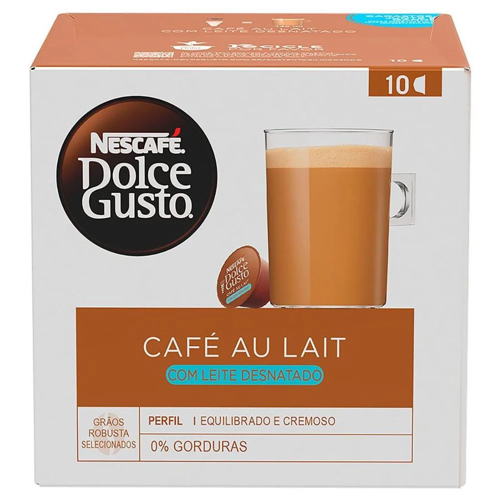 -33% Cápsula Café au Lait Desnatado Nescafé Dolce Gusto 100g + R OFF na primeira compra no APP -33% Cápsula Café au Lait Desnatado Nescafé Dolce Gusto 100g + R OFF na primeira compra no APP