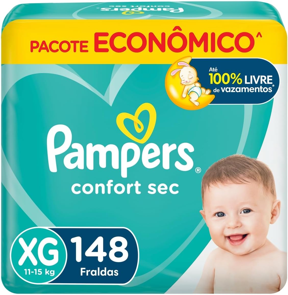 -20% Fralda Pampers Confort Sec XG 148 Unidades, Pampers