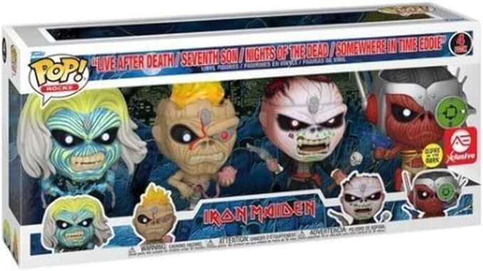 Funko Pop! Iron Maiden 4 Pack Glow In The Dark Exclusive Funko Pop! Iron Maiden 4 Pack Glow In The Dark Exclusive