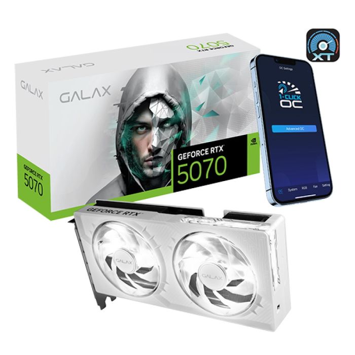 Placa de Video Galax RTX 5070 1-CLICK OC WHITE 12GB