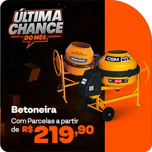Última Chance! Betoneiras com parcelas a partir de R$ 219,90 na Loja do Mecanico