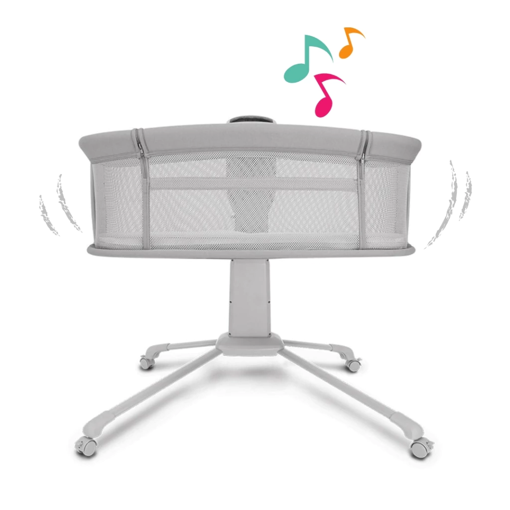 -31%OFF Berço Portátil Acoplado 3 em 1 com Balanço Automático Cinza Escuro – Mastela
