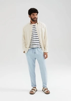 Calça Básica Masculina Taper Em Linho – Azul Calça Básica Masculina Taper Em Linho – Azul