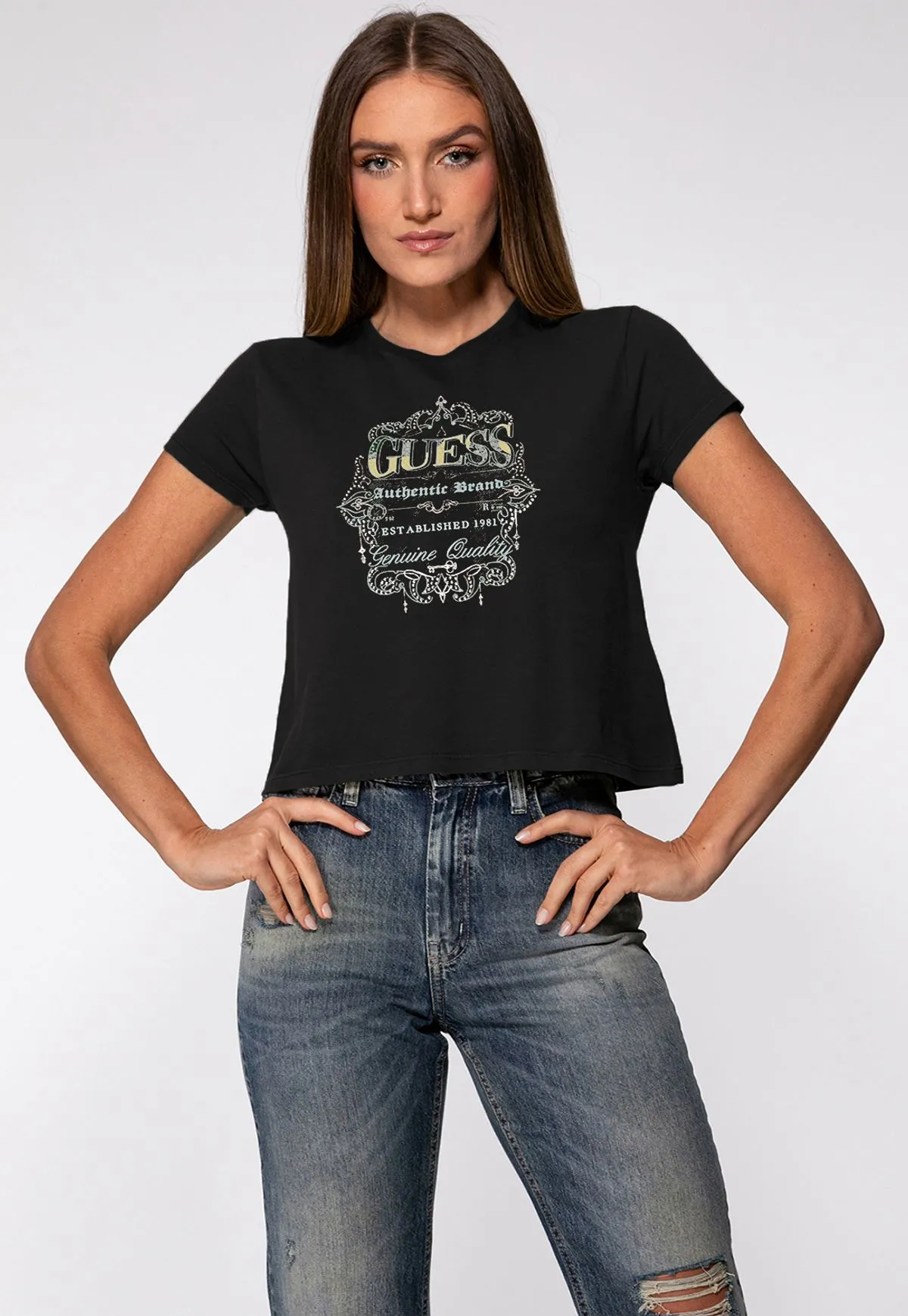 -34% Camiseta Authentic Brand Hot Fix Preto