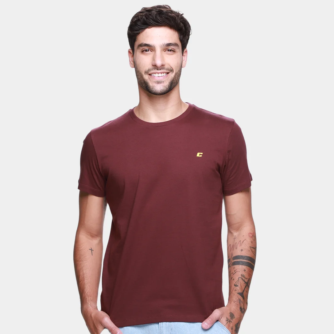 -61%OFF Camiseta Masculina Casual Bordô Colcci