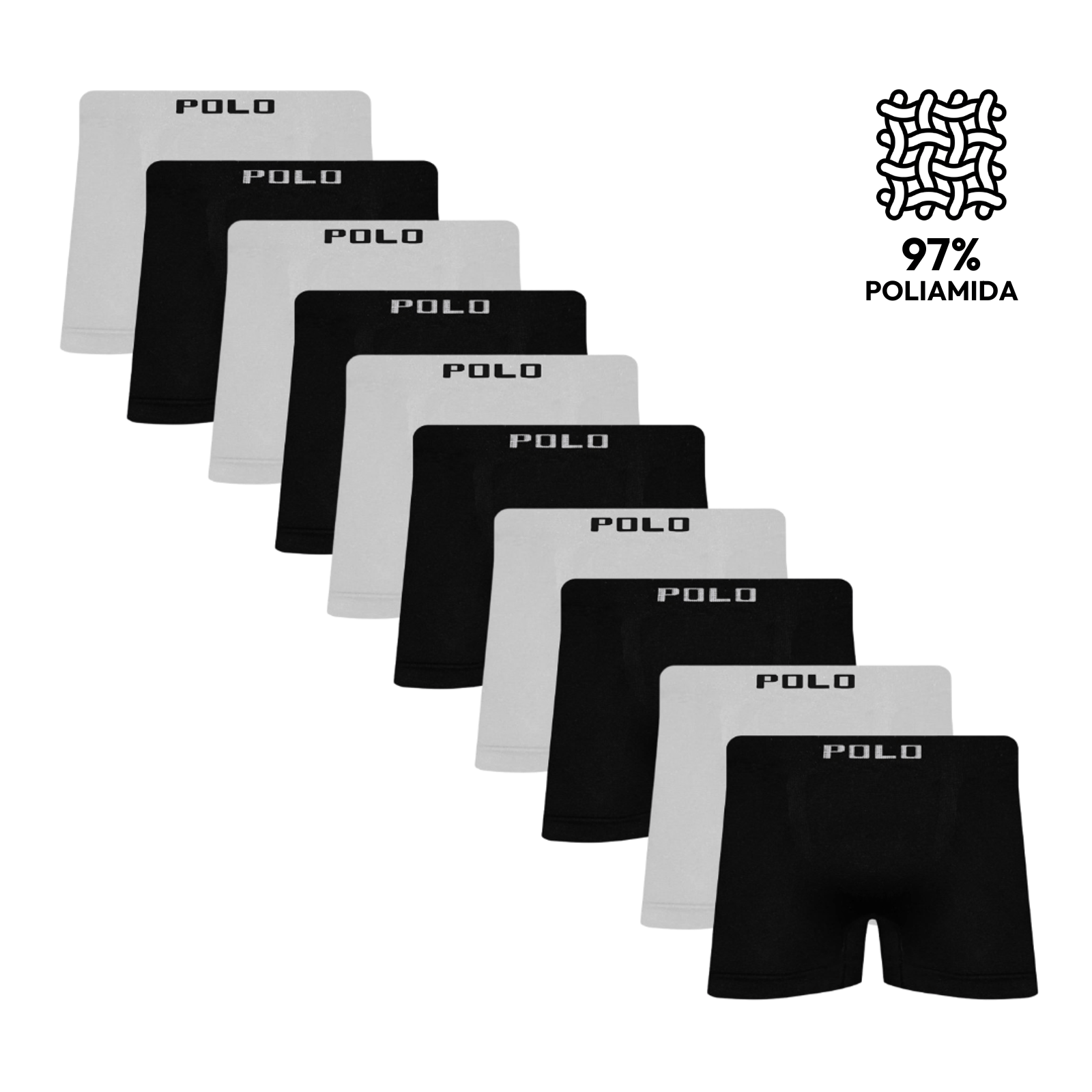 -50% OFF Kit 10 Cuecas Boxer Polo Star Microfibra Branco e Preto + 5%OFF no PIX -50% OFF Kit 10 Cuecas Boxer Polo Star Microfibra Branco e Preto + 5%OFF no PIX
