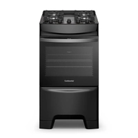 Fogão 4 Bocas Continental Preto Mesa de Vidro, Forno Eco Turbo e Grades Ferro ShopClub Fogão 4 Bocas Continental Preto Mesa de Vidro, Forno Eco Turbo e Grades Ferro ShopClub
