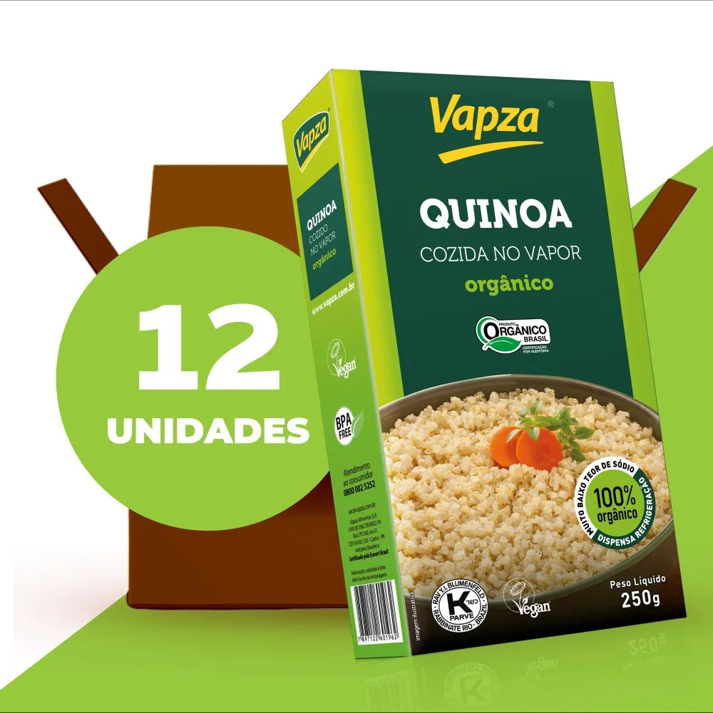 -30%OFF Kit com 12 Quinoas Branca Orgânicas 250G Vapza