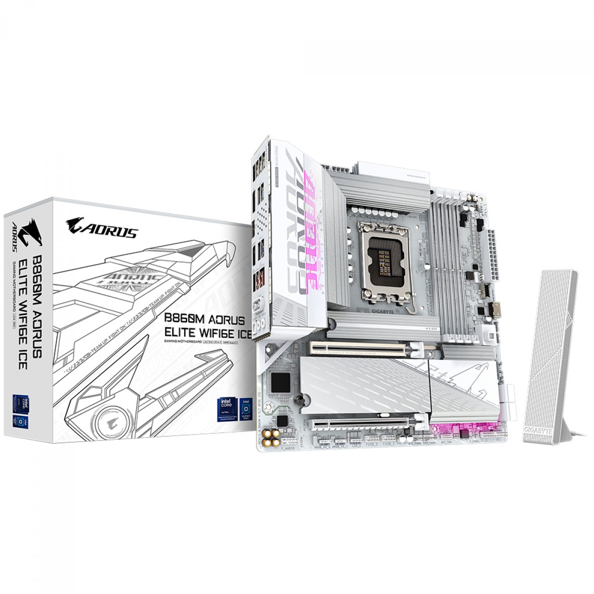 -60%OFF Placa Mãe Gigabyte B860M Aorus Elite WiFi6E ICE, Chipset B860, Intel LGA 1851, mATX, DDR5
