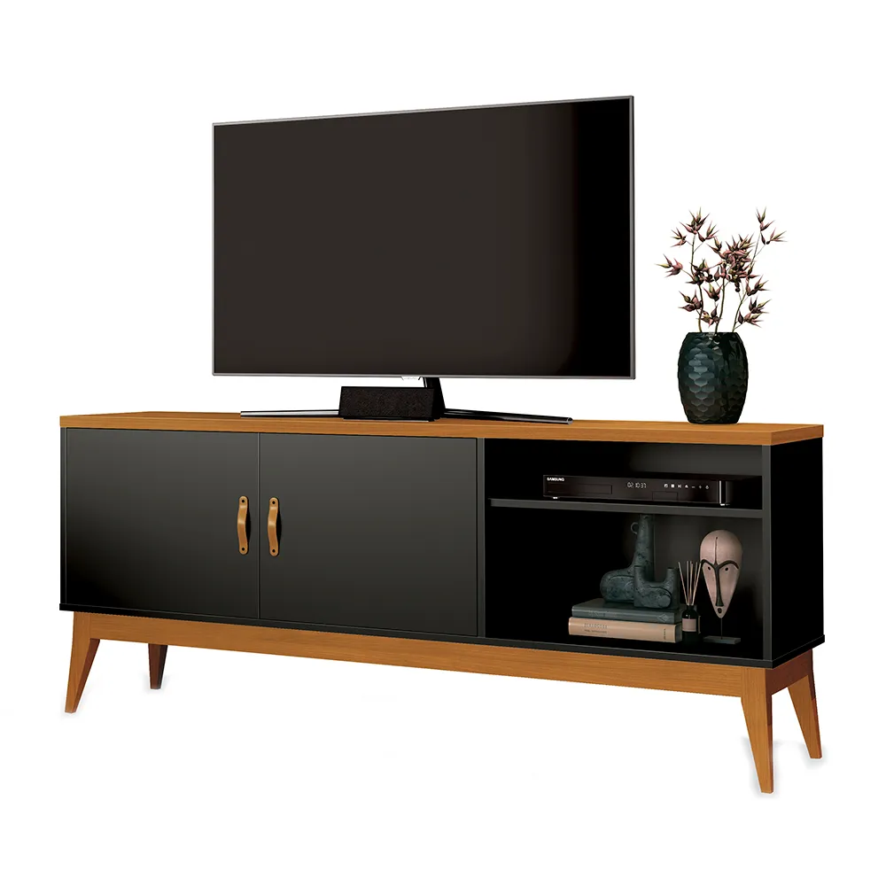 -29%OFF Rack Crater para Tv de até 60″ – Preto com Cedro -29%OFF Rack Crater para Tv de até 60″ – Preto com Cedro