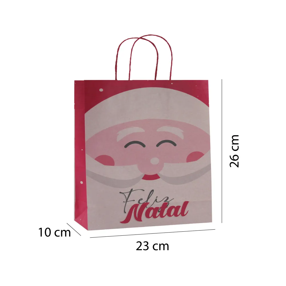 Sacola de papel kraft temática Natal tamanho “P” 26x25x12 cm -10%OFF na primeira compra Sacola de papel kraft temática Natal tamanho “P” 26x25x12 cm -10%OFF na primeira compra
