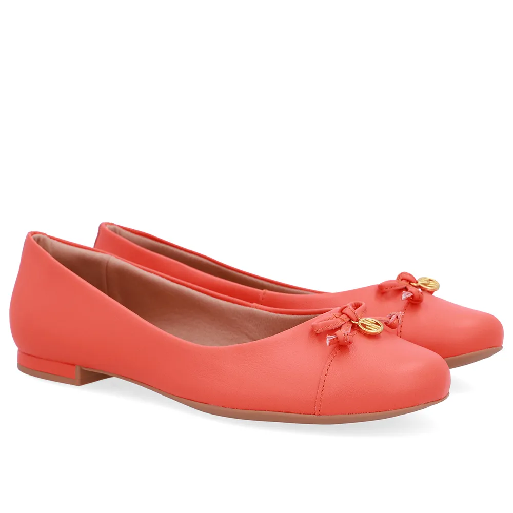 -60%OFF Sapatilha Laranja Couro Lisa Pingente +5%OFF PIX