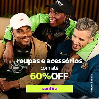 Roupas e Acessórios na Netshoes com até -65%OFF Roupas e Acessórios na Netshoes com até -65%OFF