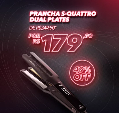-49%OFF Prancha S-Quattro Dual Plates Bivolt + 10%OFF no PIX -49%OFF Prancha S-Quattro Dual Plates Bivolt + 10%OFF no PIX